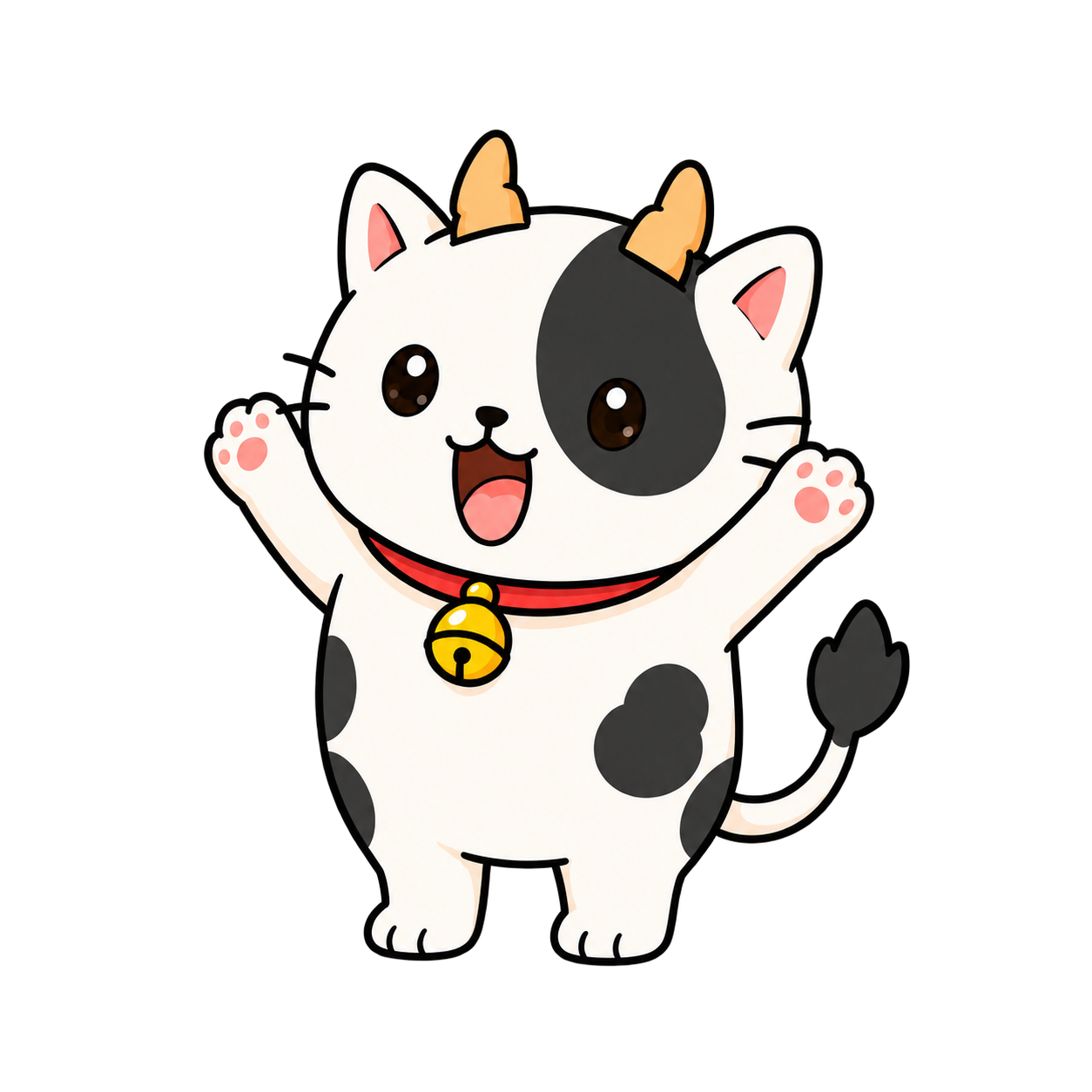 A happy CEOW standing with both paws raised